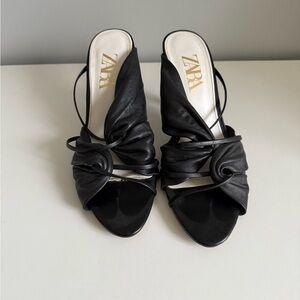 Zara Black Knotted Heels